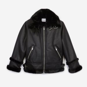 The Kooples - Faux Fur Aviator Bomber Jacket